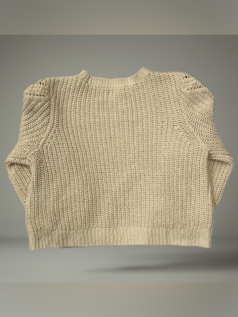 🎞️ Maurices Cream Crewneck Cable Knit Pullover Sweater | Women’s Sz Sm - Picture 4 of 7